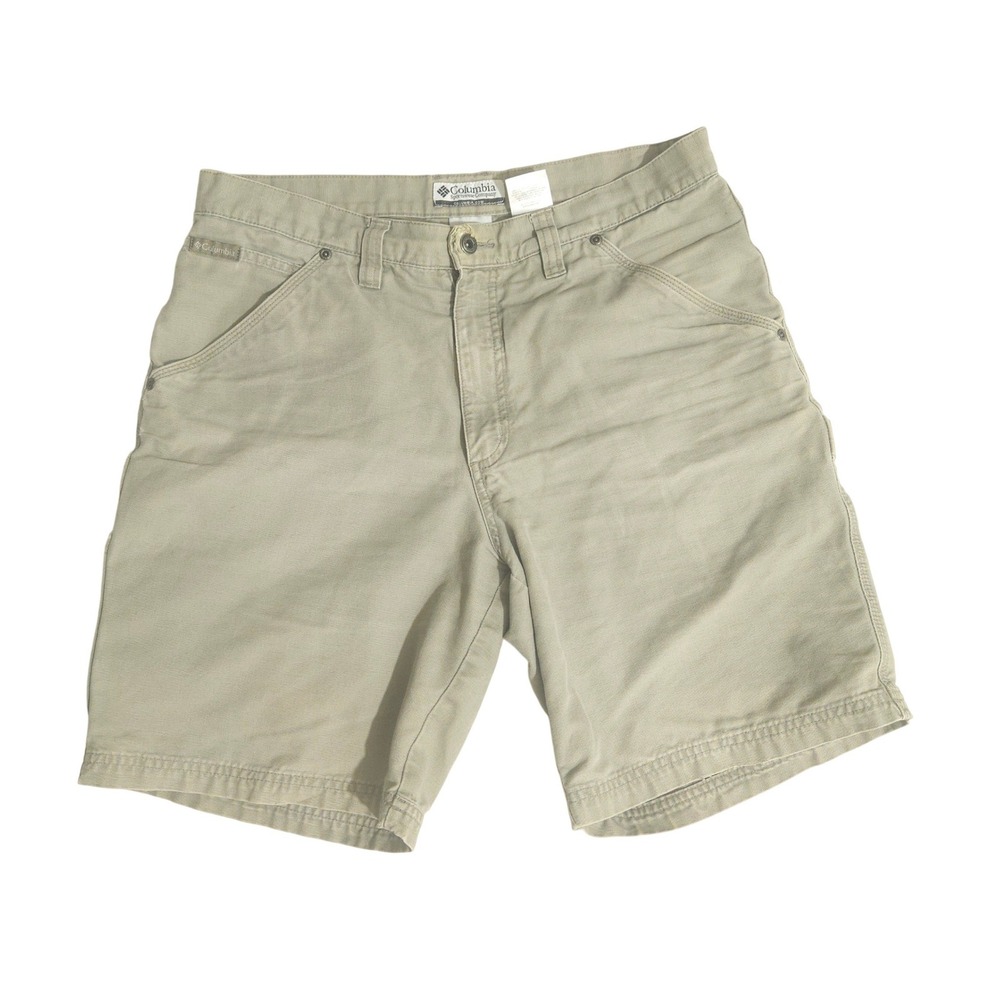 Columbia Mens Utility Shorts Sage Green Khaki Cotton Canvas Size 34 XM4424-365